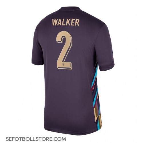 England Kyle Walker #2 Replika Bortatröja EM 2024 Kortärmad